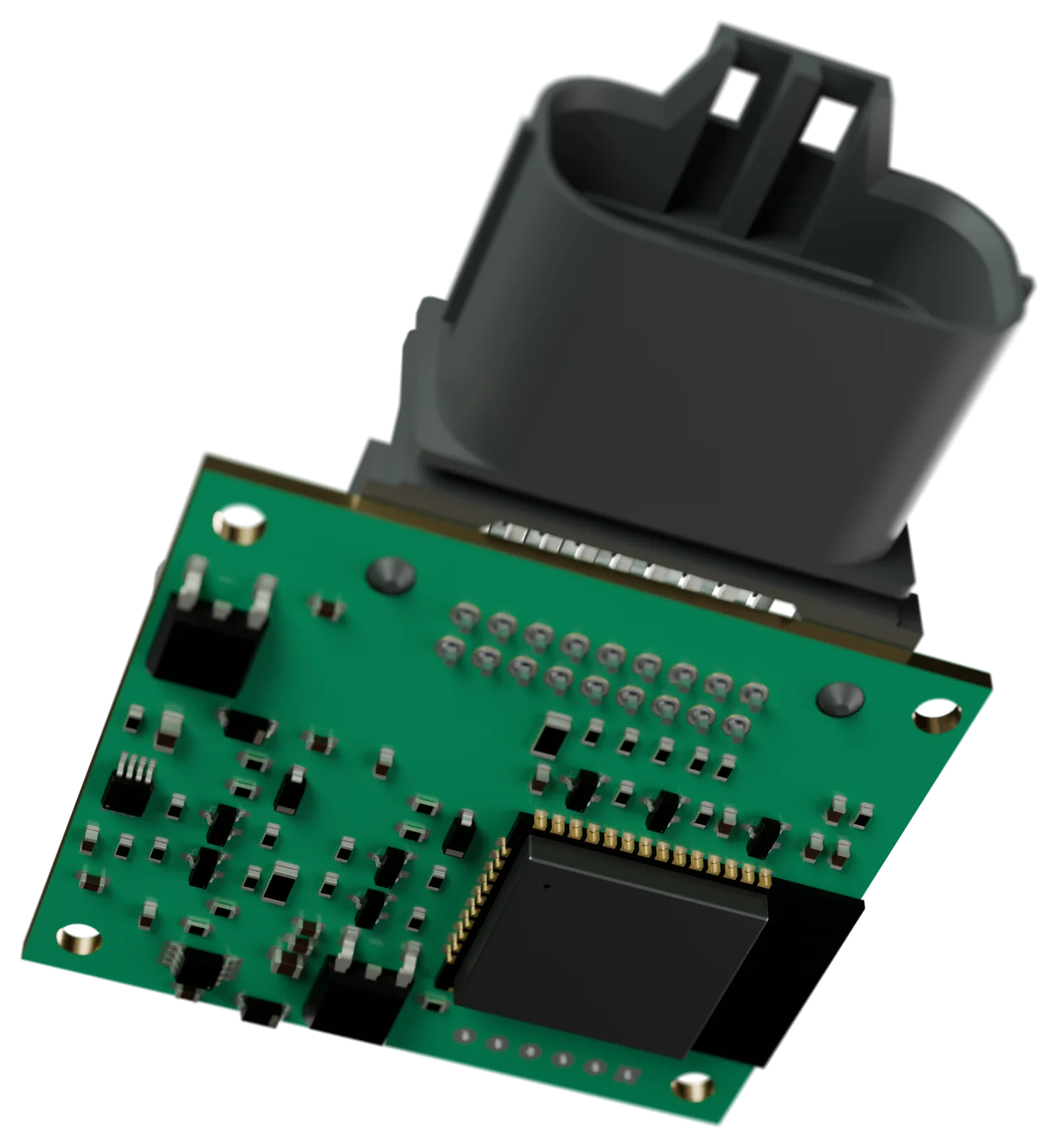 Verso da placa com o módulo ESP32 e os drivers dos MOSFETs